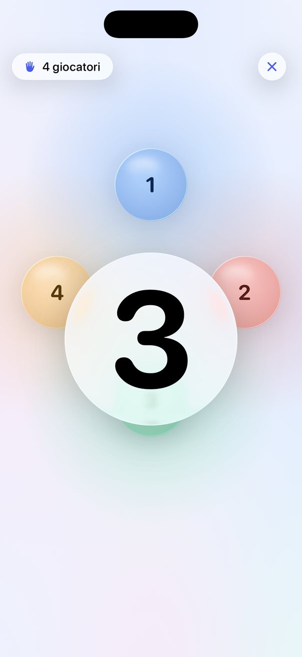 Countdown della partita con 4 giocatori