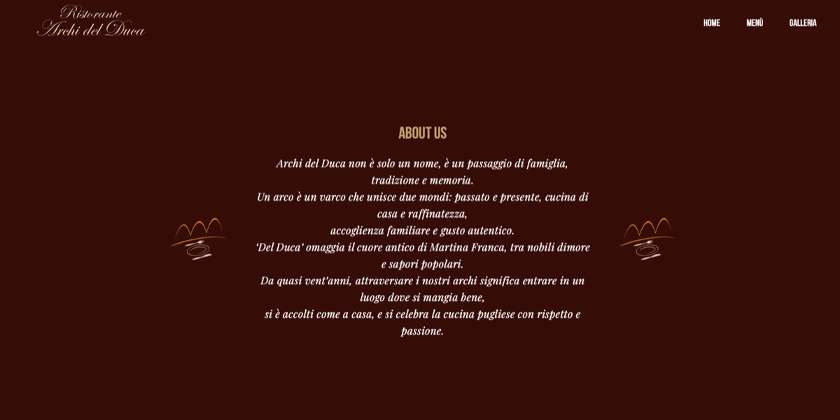 Sito web Archi del Duca realizzato da Matteo Marino