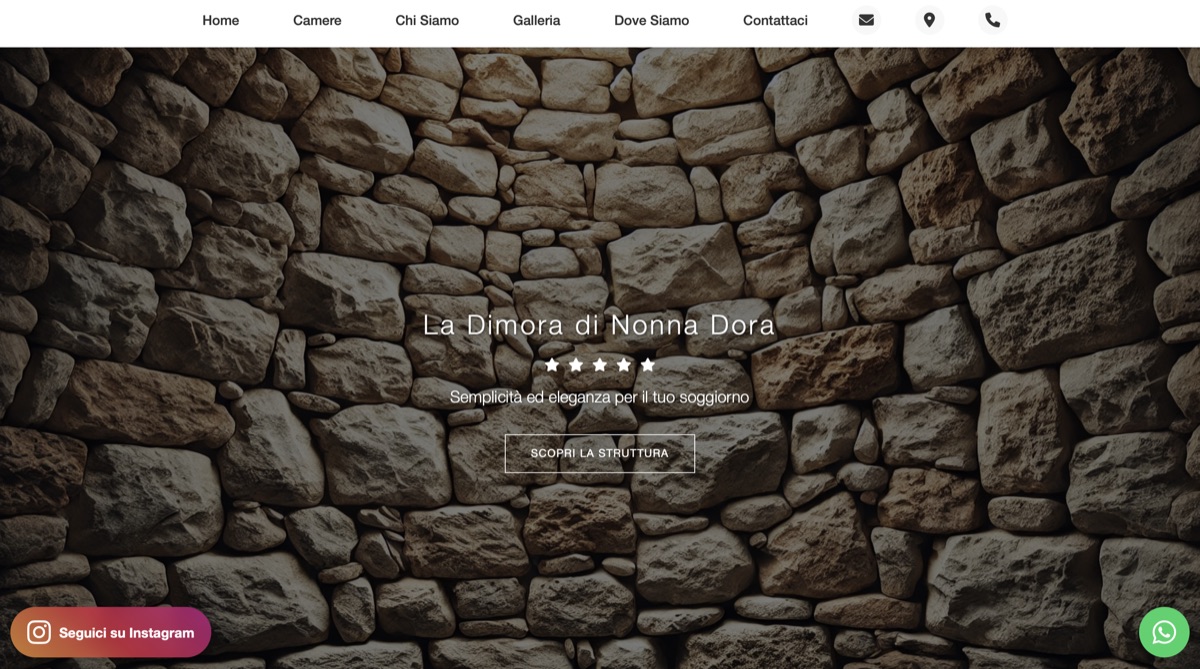 Sito web La Dimora di Nonna Dora realizzato da Matteo Marino