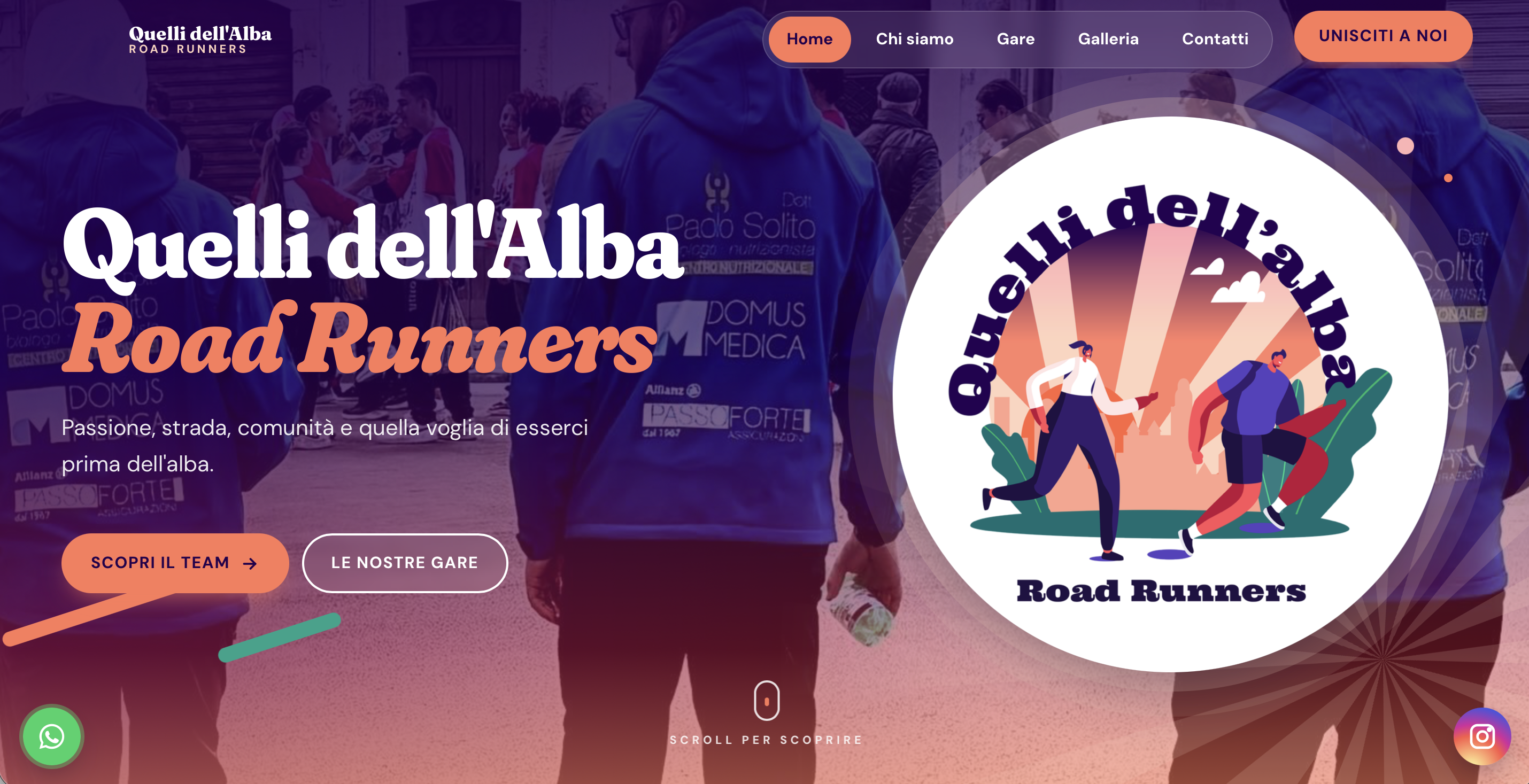 Sito web Quelli dell'Alba realizzato da Matteo Marino