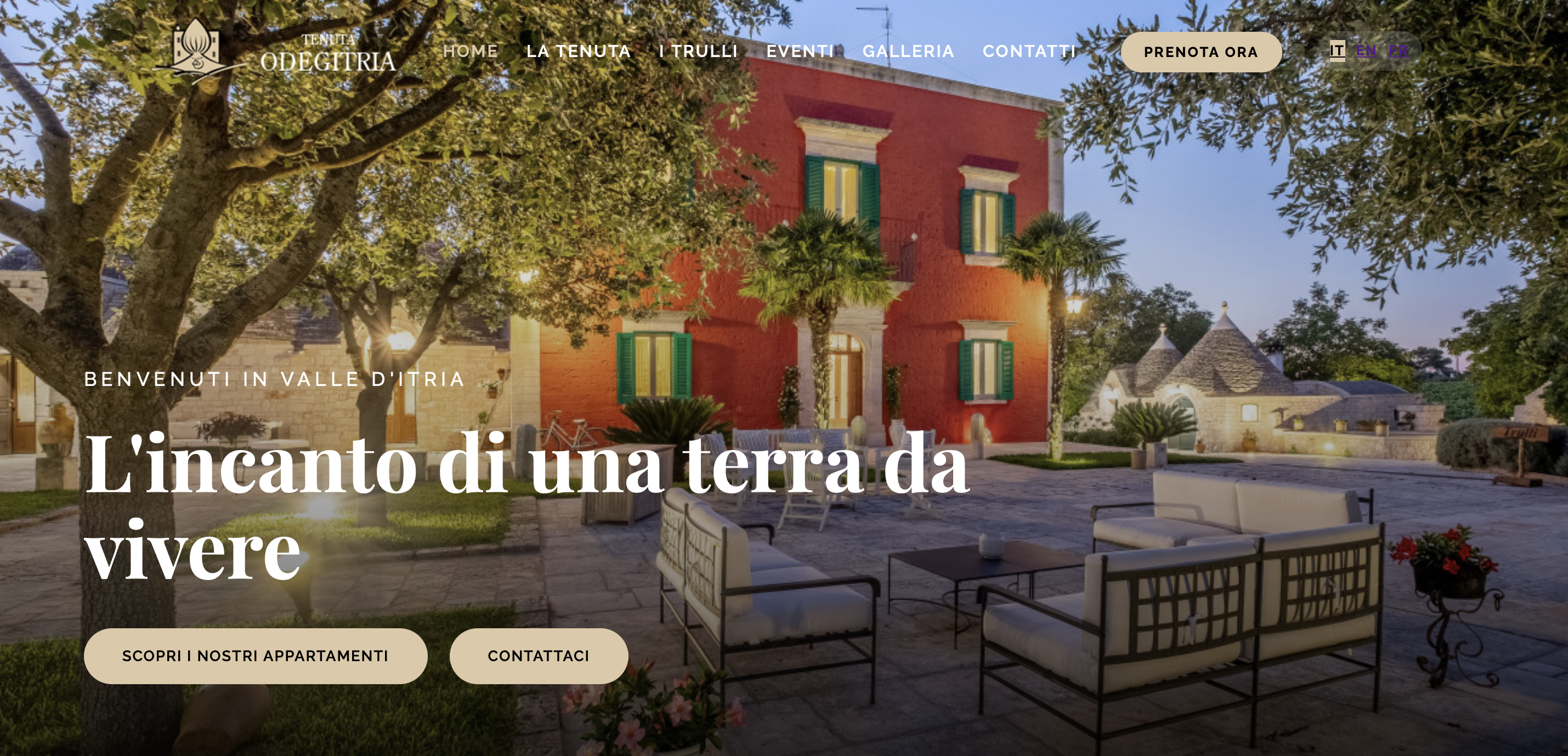 Sito web Tenuta Odegitria realizzato da Matteo Marino